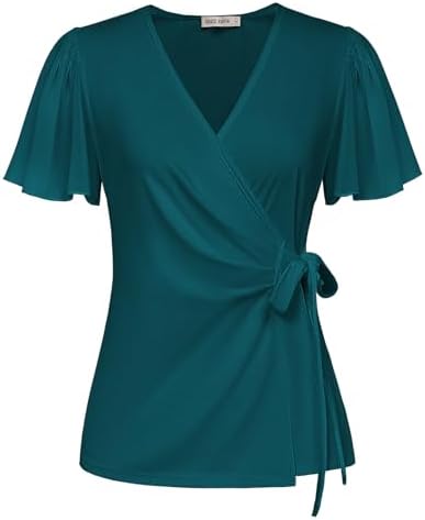 GRACE-KARIN-Top-da-Donna-con-Volant-Manica-Corta-Scollo.jpg